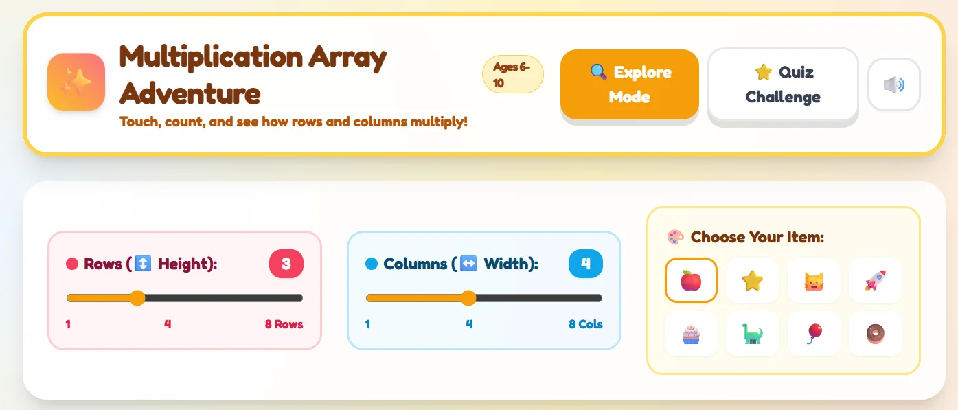 Multiplication Array Adventure